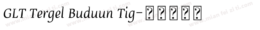 GLT Tergel Buduun Tig字体转换